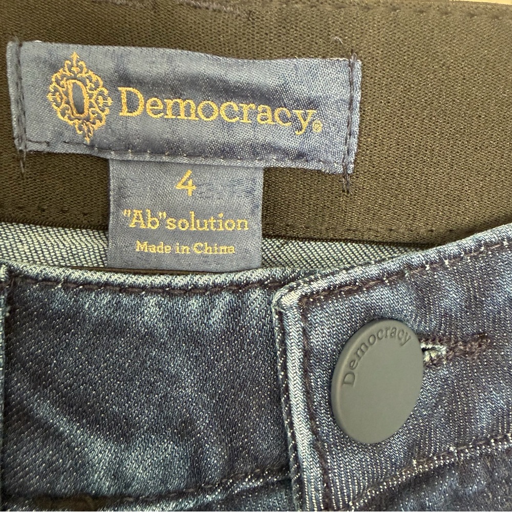 Democracy Women's SZ 4 Ab Solution Mid Rise Stretch Dark Denim Boot Cut Jeans - Picture 2 of 8